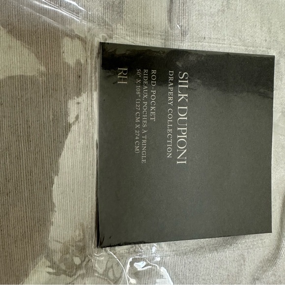 NWT Restoration Hardware Silk Dupioni drapery curtains  - 50x108 - Mist - Picture 5 of 6